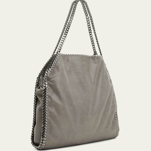 Stella McCartney Large Falabella Shaggy Deer Tote Bag Silver Chain Purse - Picture 1 of 5